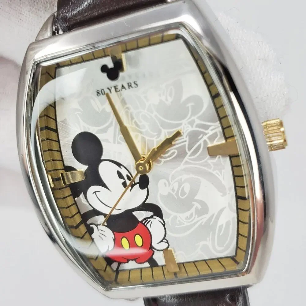 Disney Mickey Mouse 80th Anniversary Watch Silver/Brown